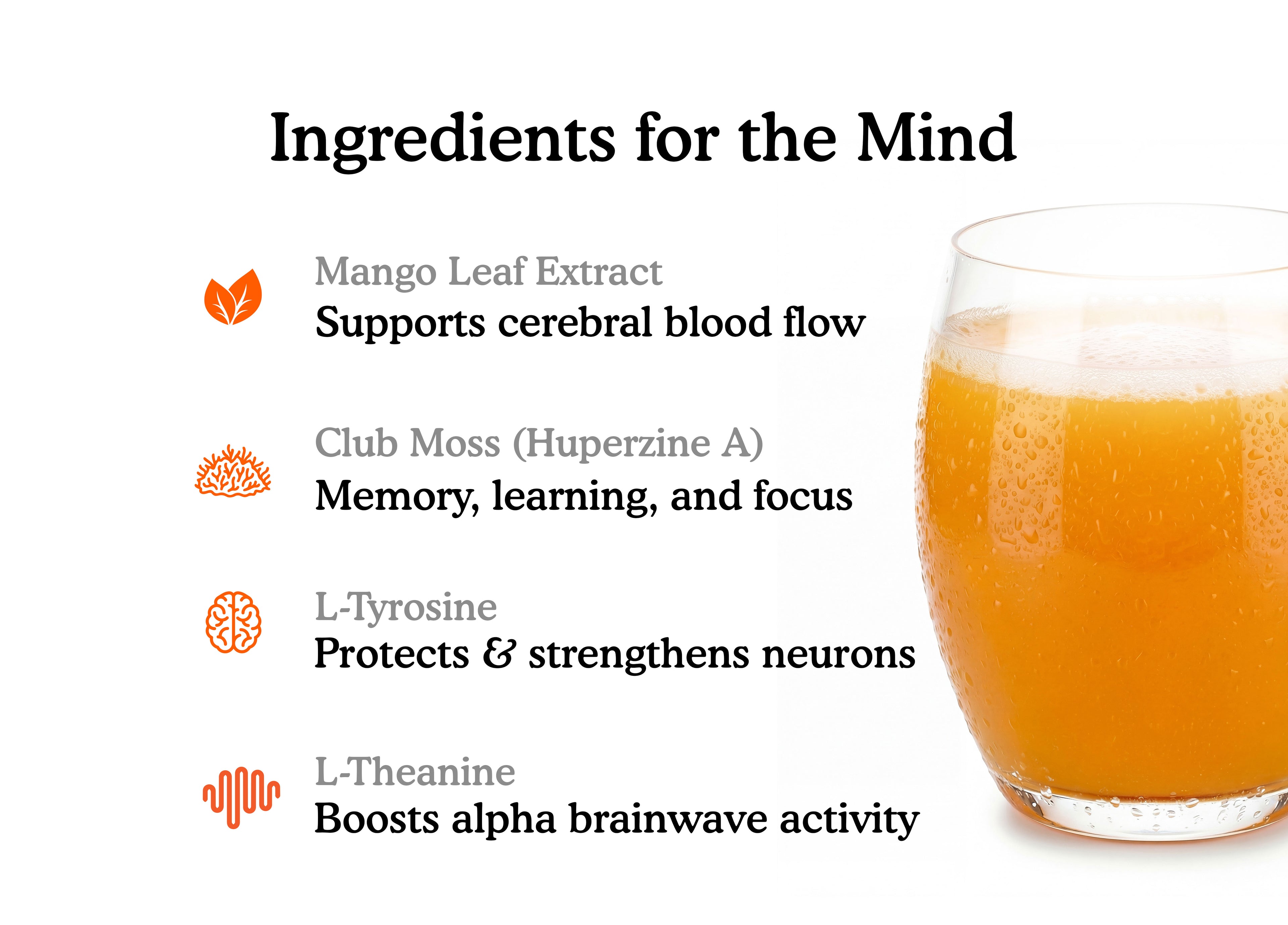 Gut-Brain Health Drink | Psychobiotics + Nootropics for Mood Boost & Cognitive Performance| Mindful Mango Orange | MindBelly