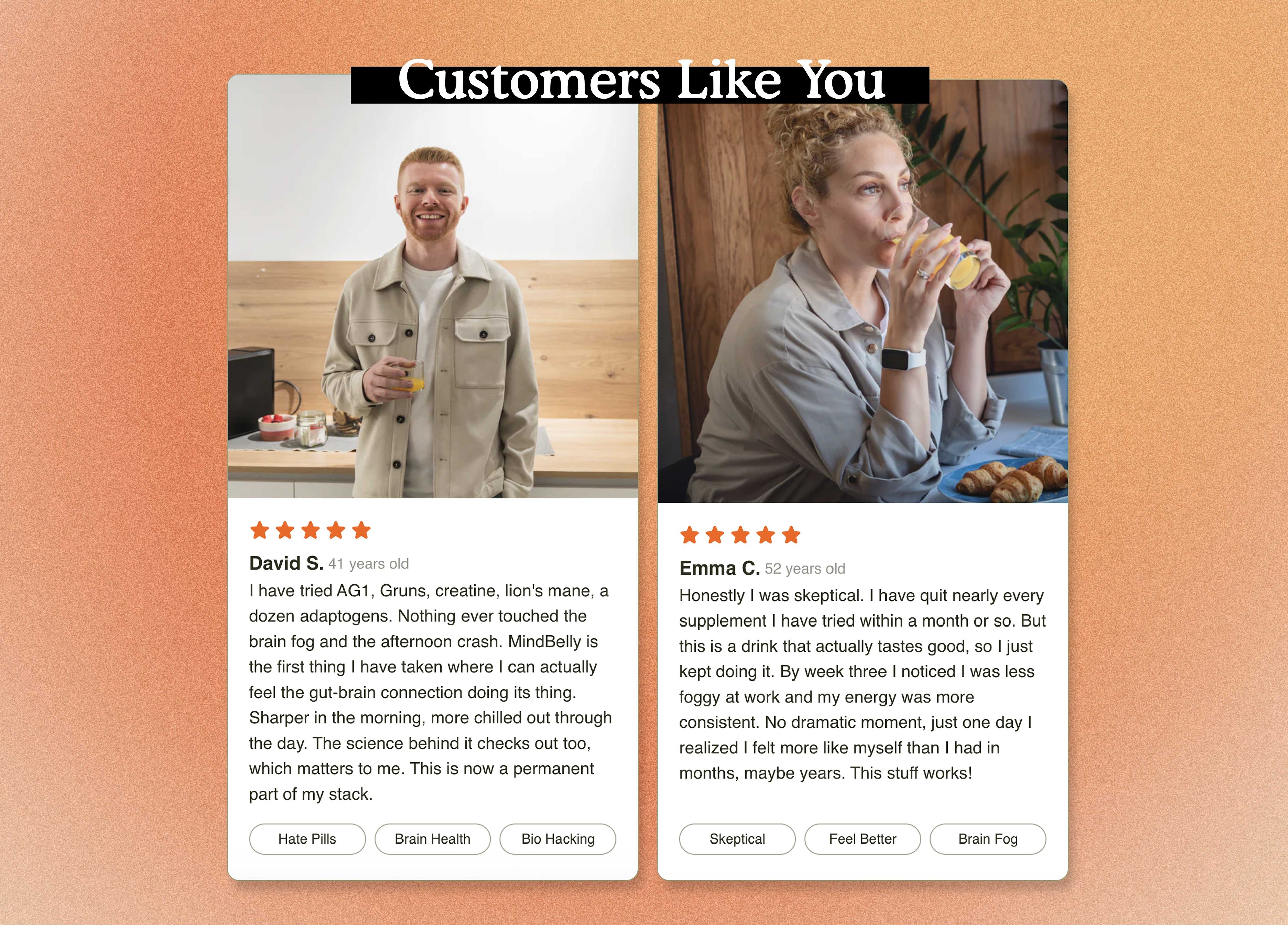 Gut-Brain Health Drink | Psychobiotics + Nootropics for Mood Boost & Cognitive Performance| Mindful Mango Orange | MindBelly