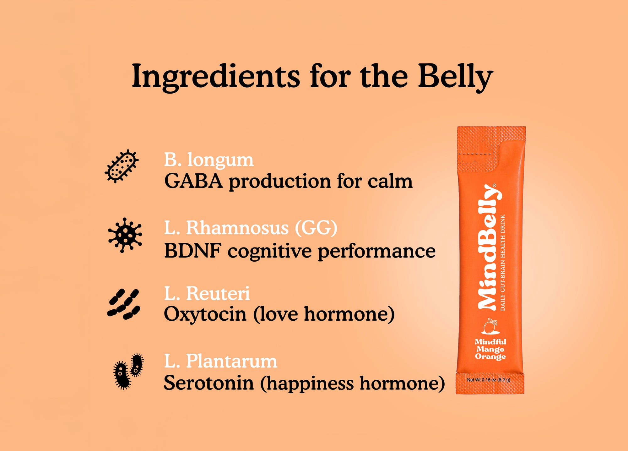 Gut-Brain Health Drink | Psychobiotics + Nootropics for Mood & Cognitive Support