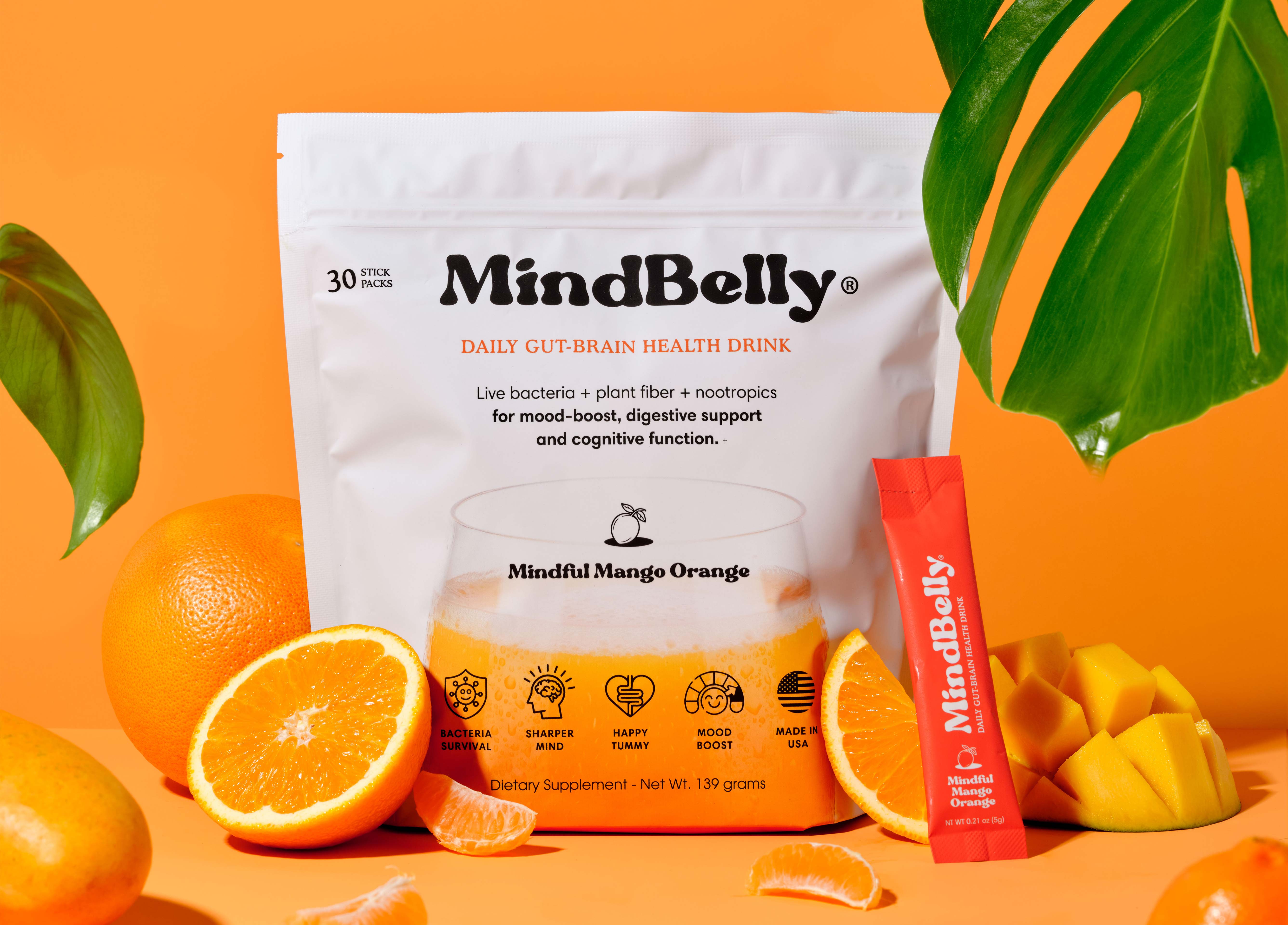 Gut-Brain Health Drink | Psychobiotics + Nootropics for Mood & Cognitive Support