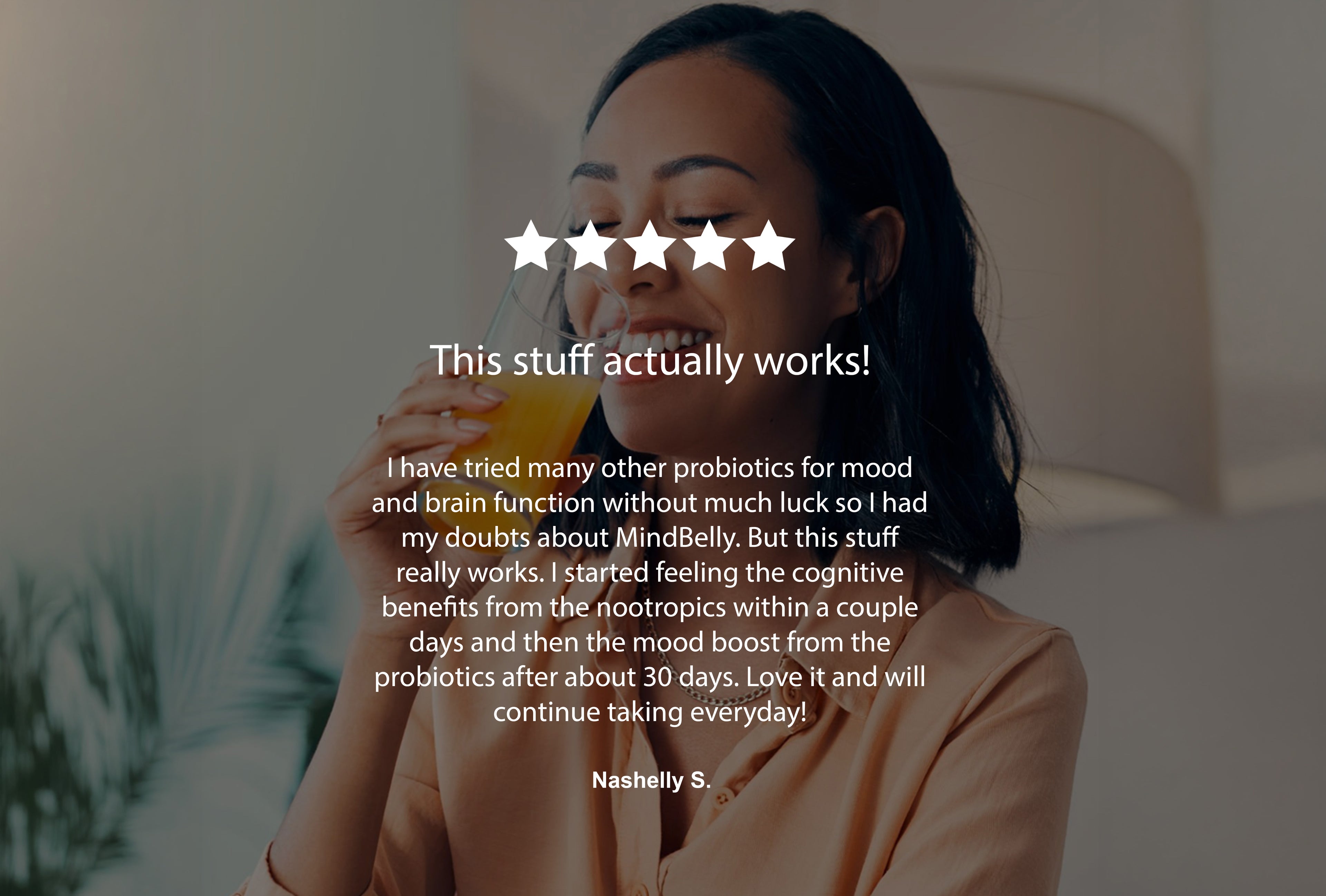 Gut-Brain Health Drink | Psychobiotics + Nootropics for Mood Boost &amp; Cognitive Performance| Mindful Mango Orange | MindBelly