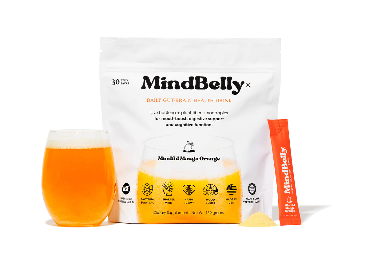 Gut-Brain Health Drink | Psychobiotics + Nootropics for Mood &amp; Cognitive Support
